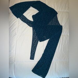 Wild Fable Teal Lace Crop Top